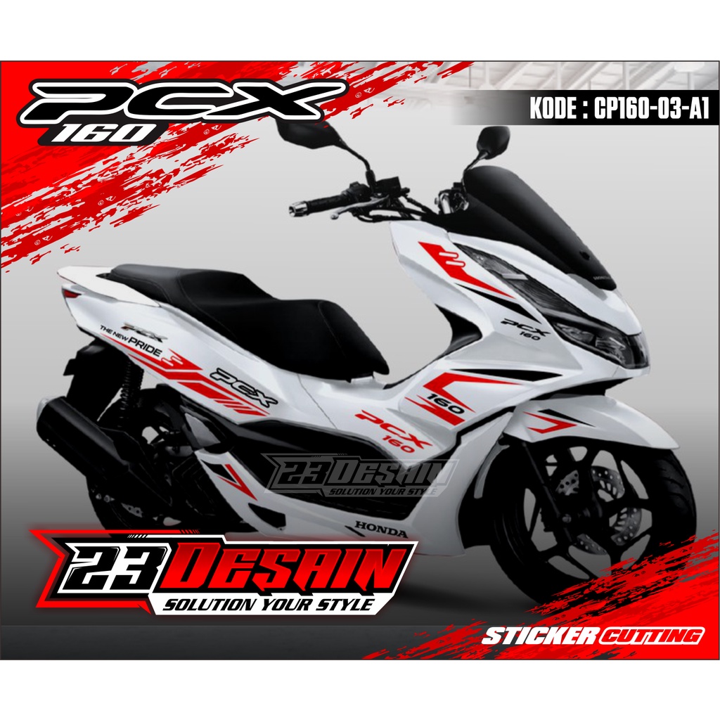 Sticker PCX 160 PUTIH Cutting Stiker PCX 160 NEW CP160 03 PUTIH