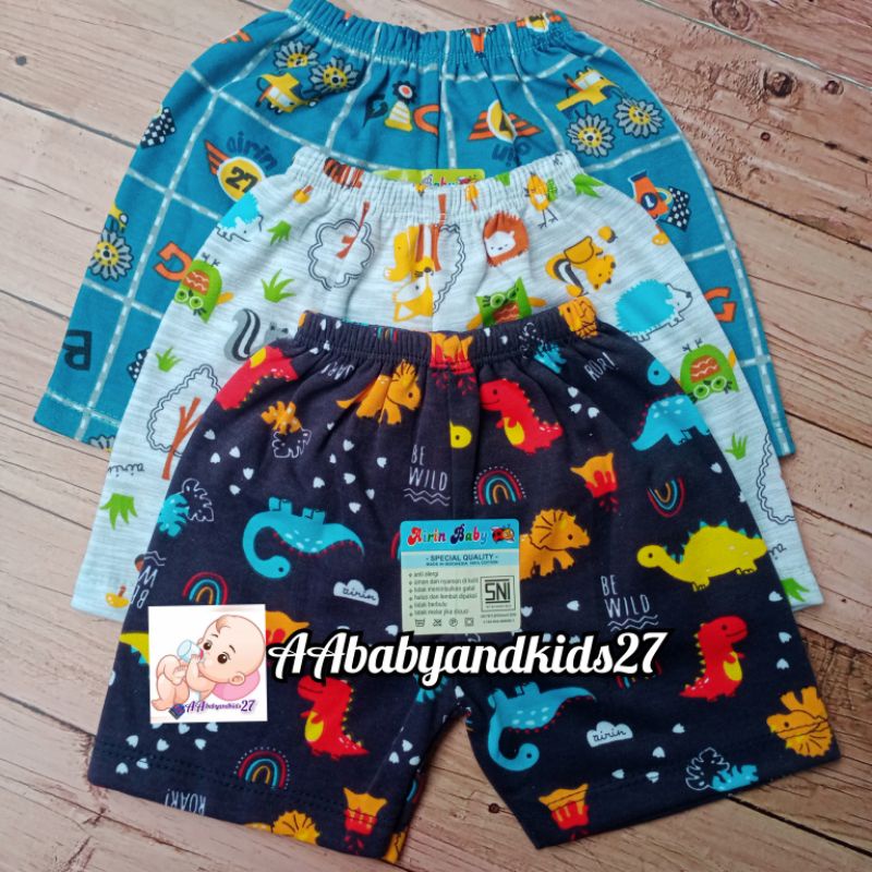 AIRIN 6PC CELANA BAYI MODEL SEGI FULLPRINT USIA NEWBORN 0-4BULAN SNI HIGHT QUALITY MOTIF RANDOM