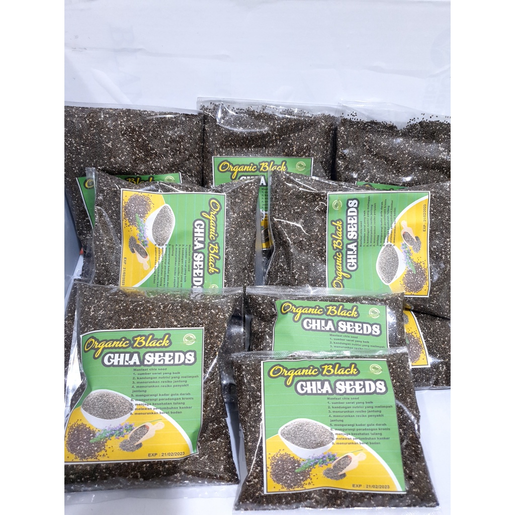 Biji Cia Hitam Organik 100 gr 250 Gr Organic Black Chia Seed Impor bagus buat Diet