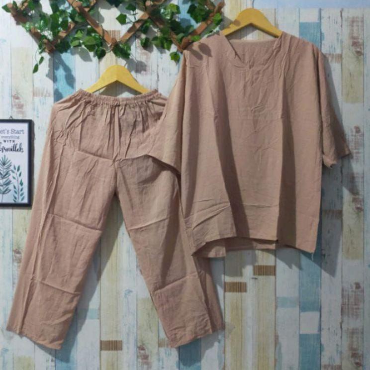 Keluaran Terbaru.. LD 120 Set andin polos jumbo/ set mamah rosa ikatan cinta/ Setelan andin bahan ra