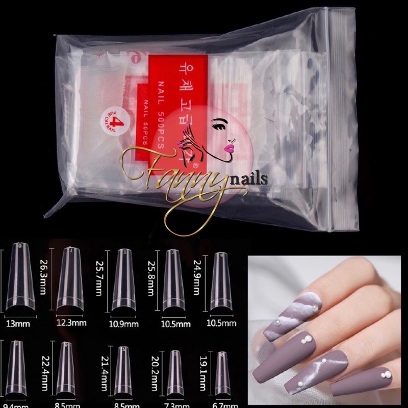 500pcs FRENCH SQUARE NAIL TIP HALF TIP NAIL EXTENSION kuku palsu halftip kupal coffin half nail tip