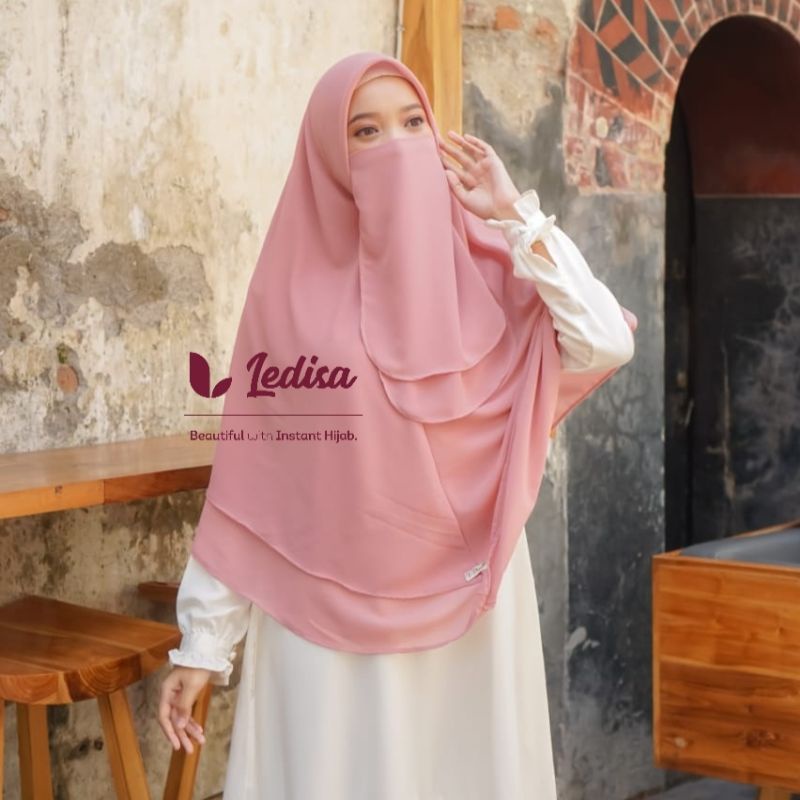 PROMO Khimar Segiempat Instan 2 layer syari jumbo abeehijab