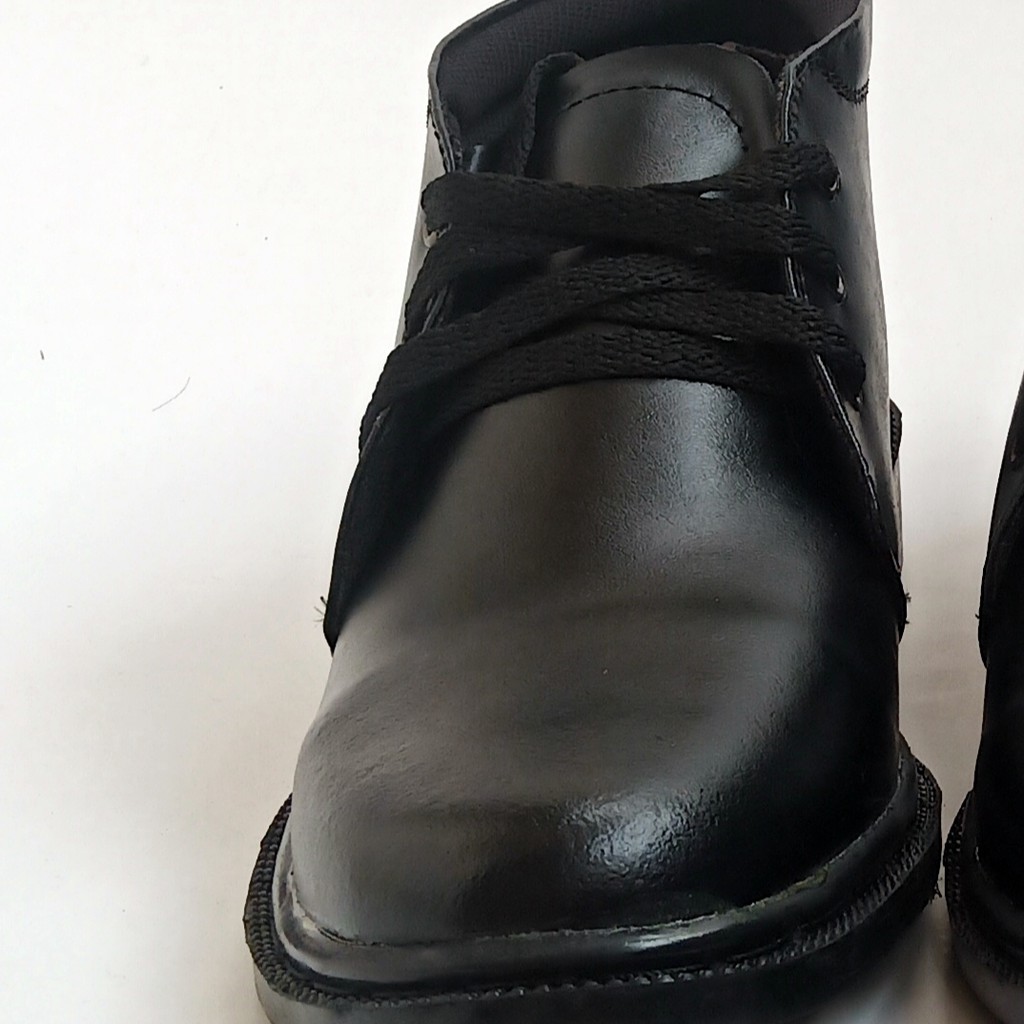 Sepatu PDH Pantofel Pria Paskibra Dinas TNI Security Satpam Kantoran Bahan Kulit Hitam Doff Premium