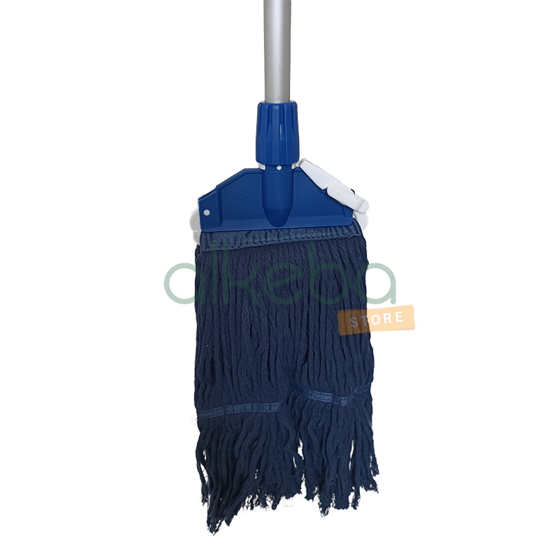 Mop Set Komplit Biru Alat Pel Gagang Tangkai Aluminium