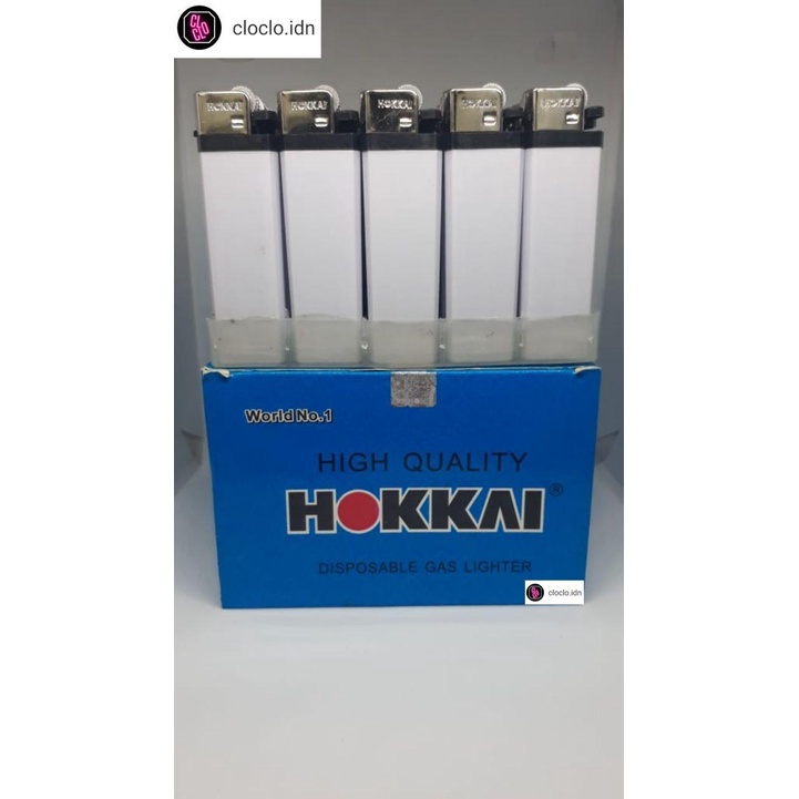 Korek Api Gas Hokkai Putih dan Hitam POLOS - 50
