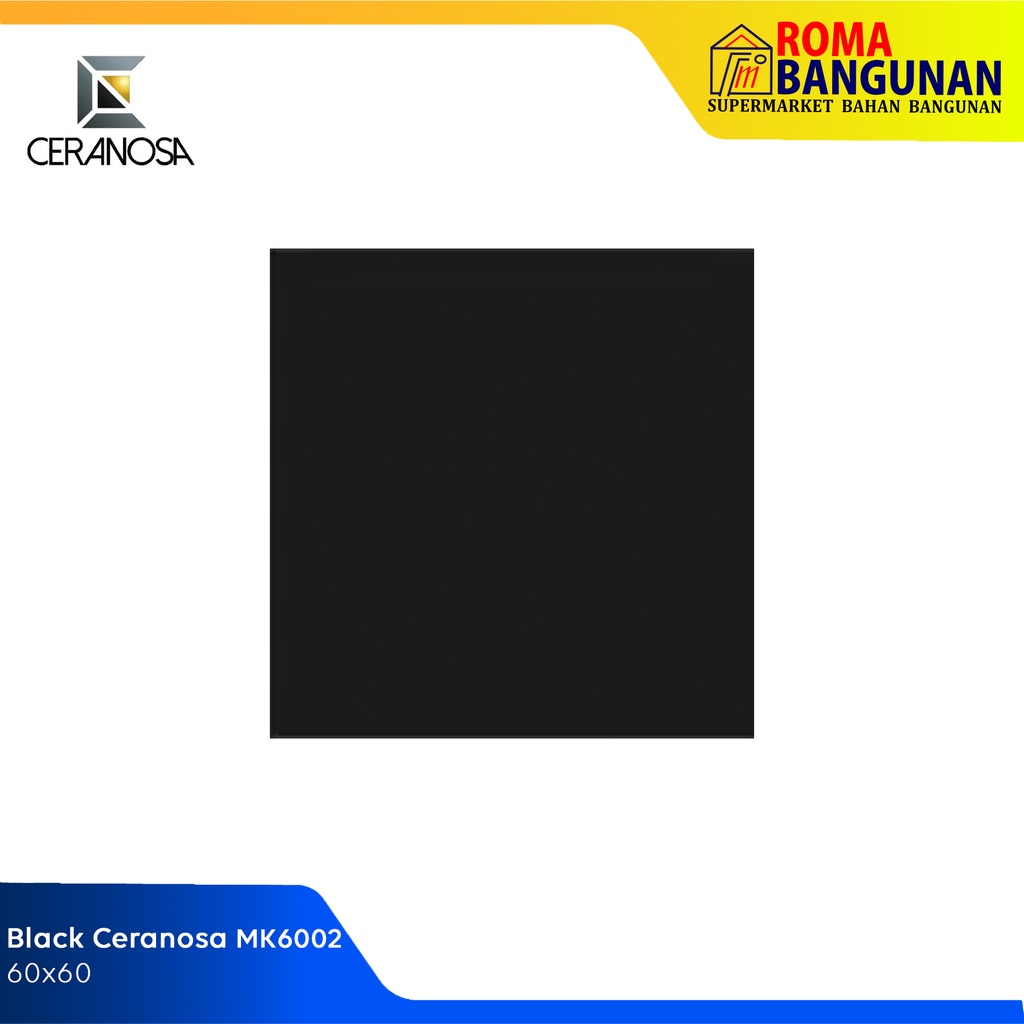 Ceranosa Granite Lantai / Granite Polos Hitam Glossy MK6002 BLACK 60X60