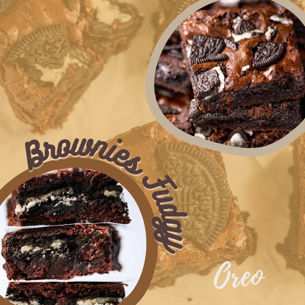 

The Real Brownies Fudgy With Oreo's Topping