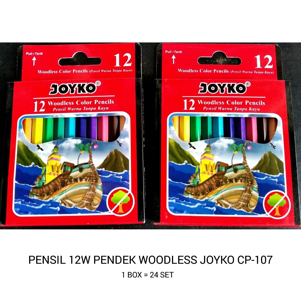

Pensil 12 Warna Pendek Woodless Joyko CP-107/Pensil Warna/Colour Pencil