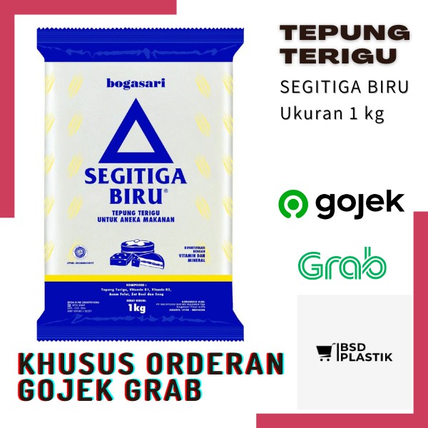 

Tepung Terigu Segitiga Biru Tepung Segitiga Biru Flour Tepung Bogasari Wheat Flour khusus Grab Gojek