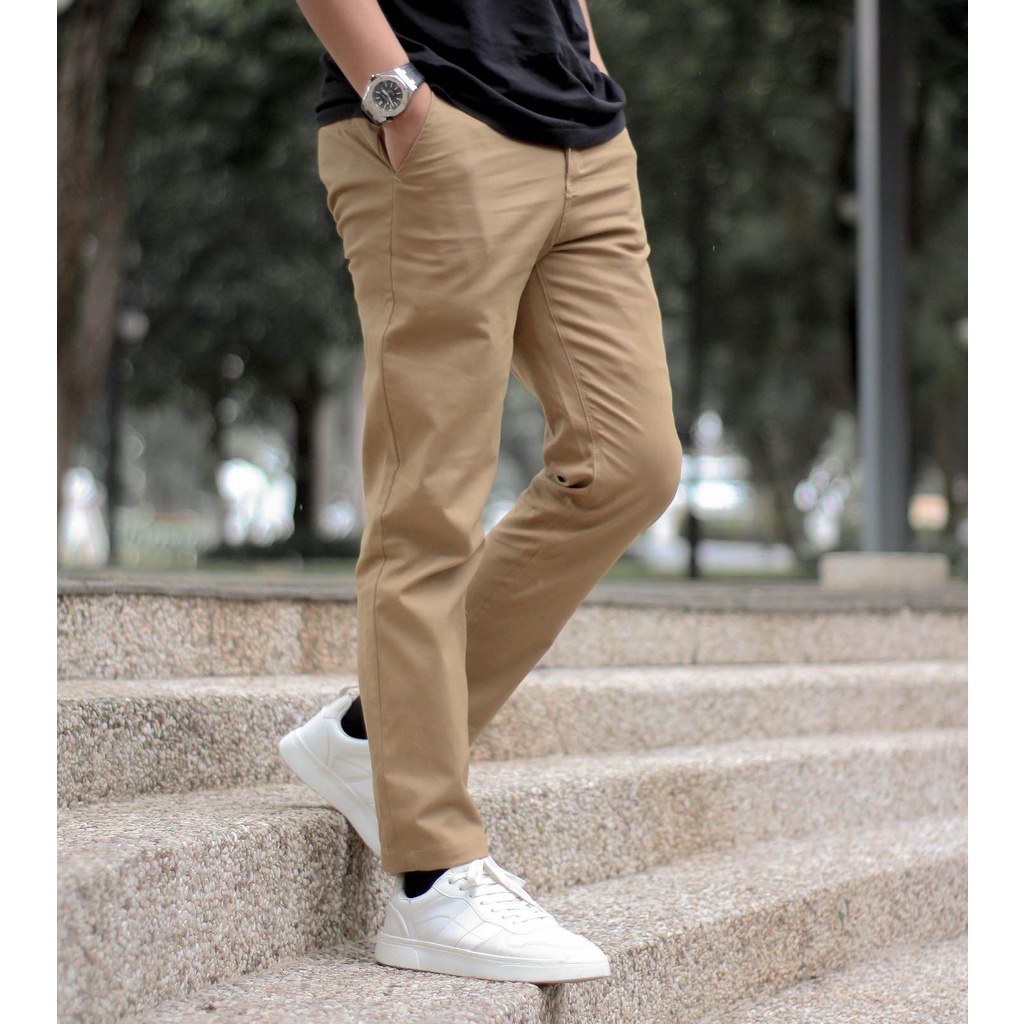 Celana Chino Panjang Pria Warna Mocca Original Quality Size 28-38