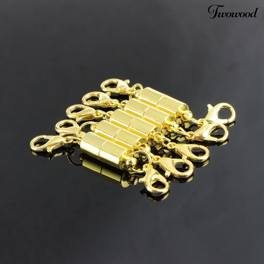 Twowood 5Pcs Necklace Clasps Plated Multipurpose DIY Bracelet Anklet Lobster Clasps Magnet Buckles Jewelry Findings