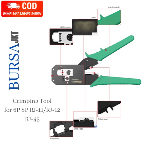 Crimping TANG Tool Telecom RJ45 RJ11 RJ12 LAN Network Strip Cutter 8P
