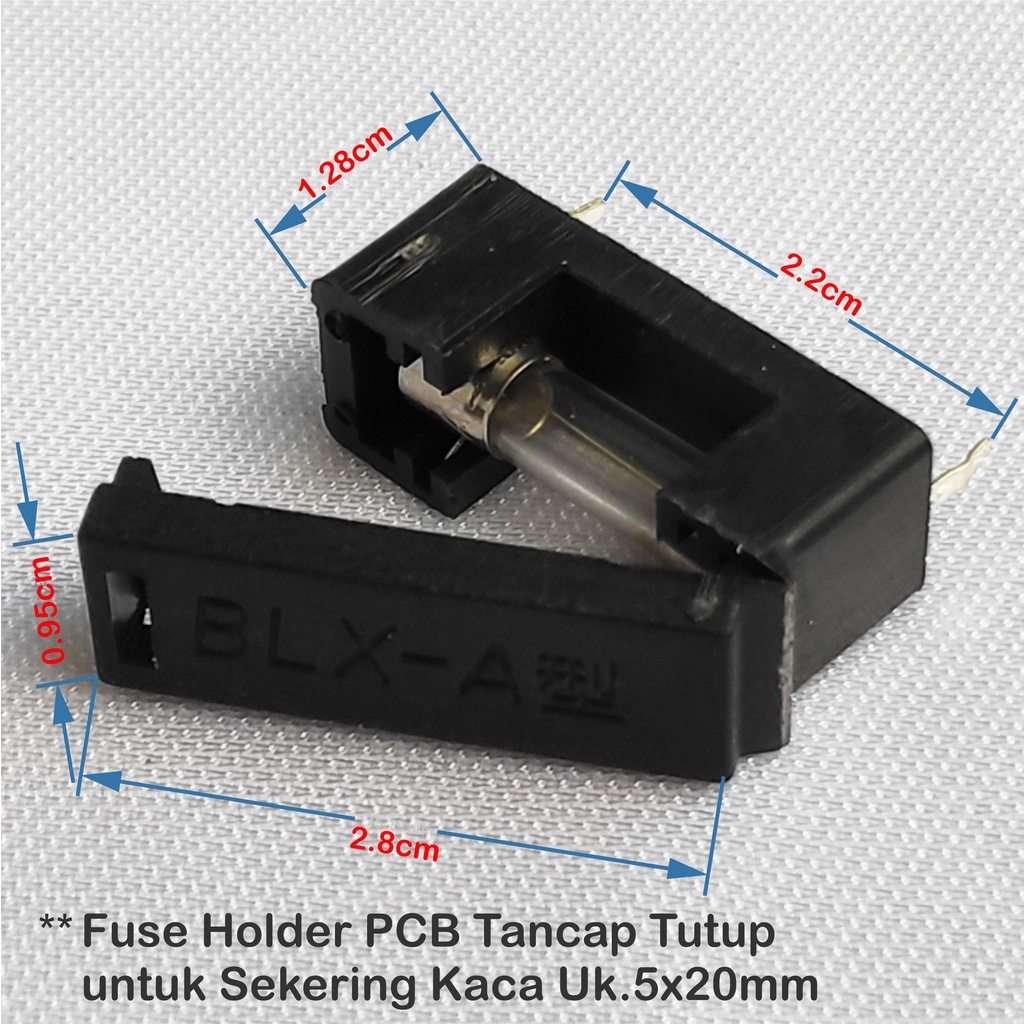 FUSE HOLDER PCB TANCAP TUTUP 5X20 RUMAH SEKERING KACA TEMPAT FUSE