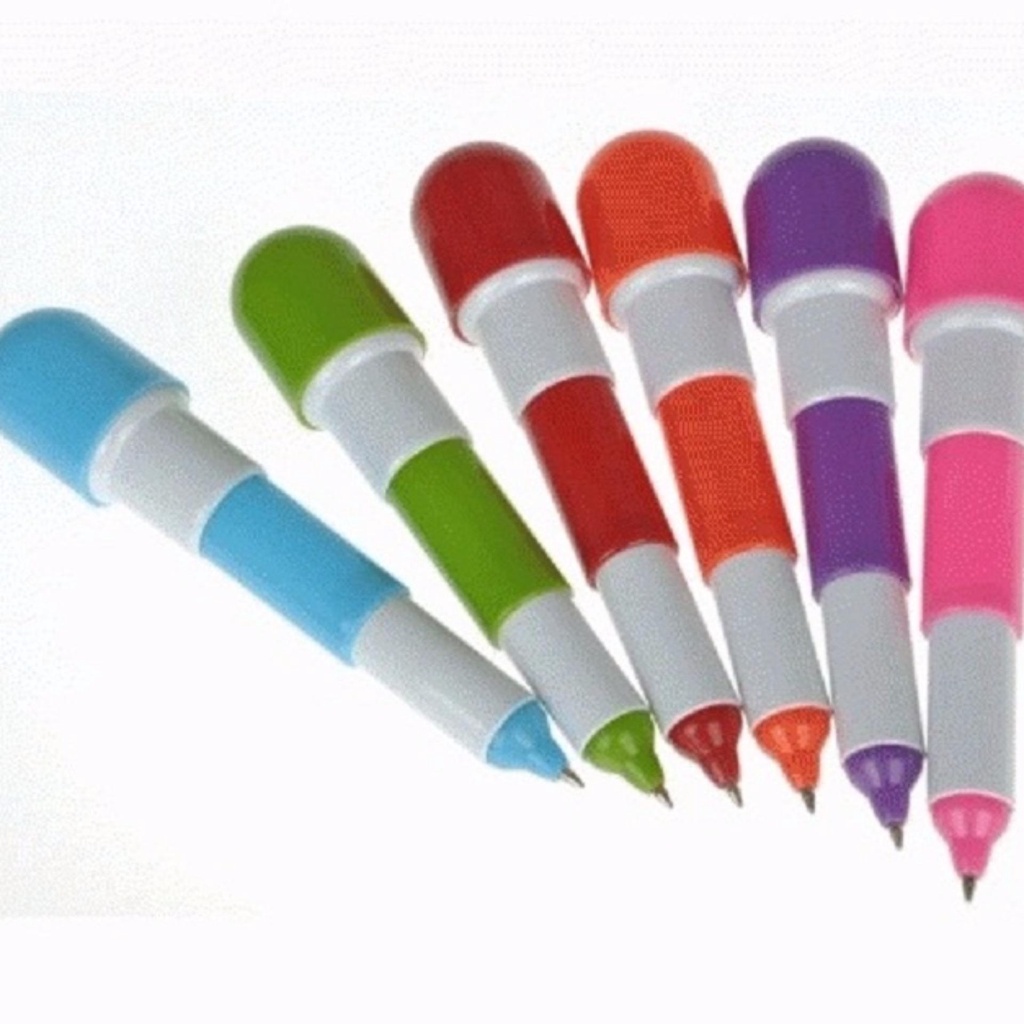 

BWDG Paket 50 pcs Pulpen Pena Mini Bentuk Kapsul Unik Lucu Warna Warni Multicolor Souvenir Mini