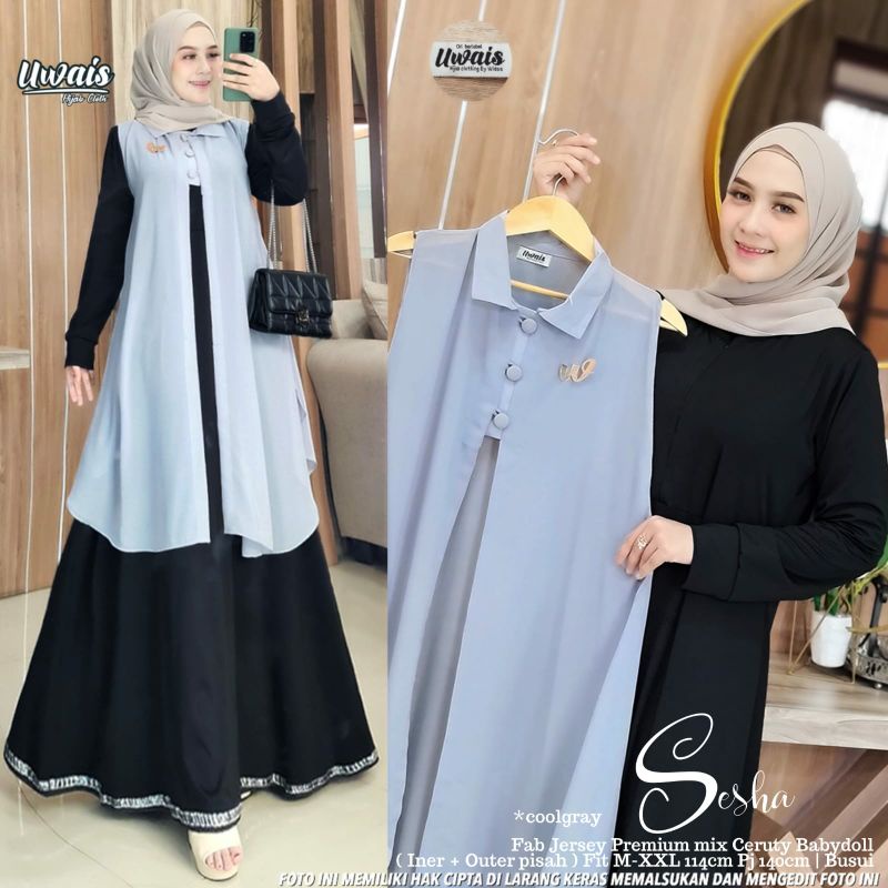 Gamis Muslimah Pakaian Wanita Pakaian Wanita Muslimah Pakaian Kekinian Dress Uwais