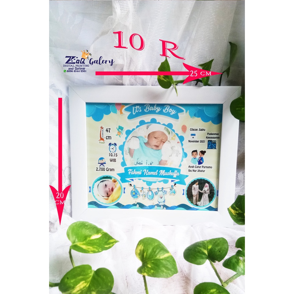 Biodata Bayi Lucu Cetak + Bingkai bisa custom 10R-3
