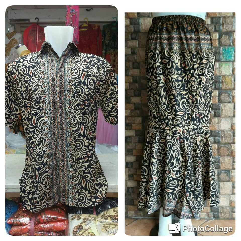 Rok Mermed Dan Kemeja Batik Lengan Pendek