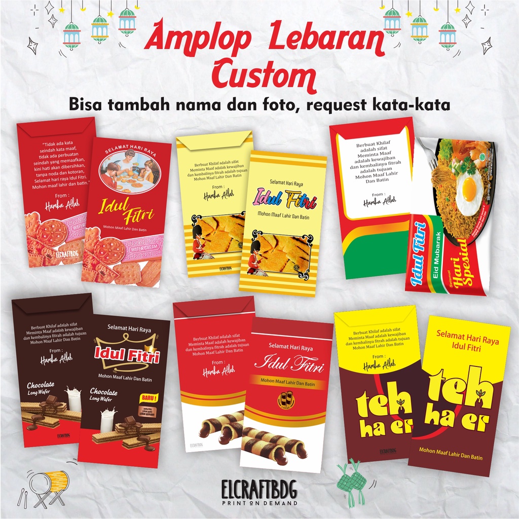 

AMPLOP LEBARAN UNIK CUSTOM GAMBAR - AMPLOP IDUL FITRI
