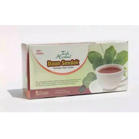 Teh Celup Daun Sendok Obat herbal khasiat ampuh mengobati asam urat rematik nyeri sendi pegal linu teh daun sendok tazakka asli 100% herbal