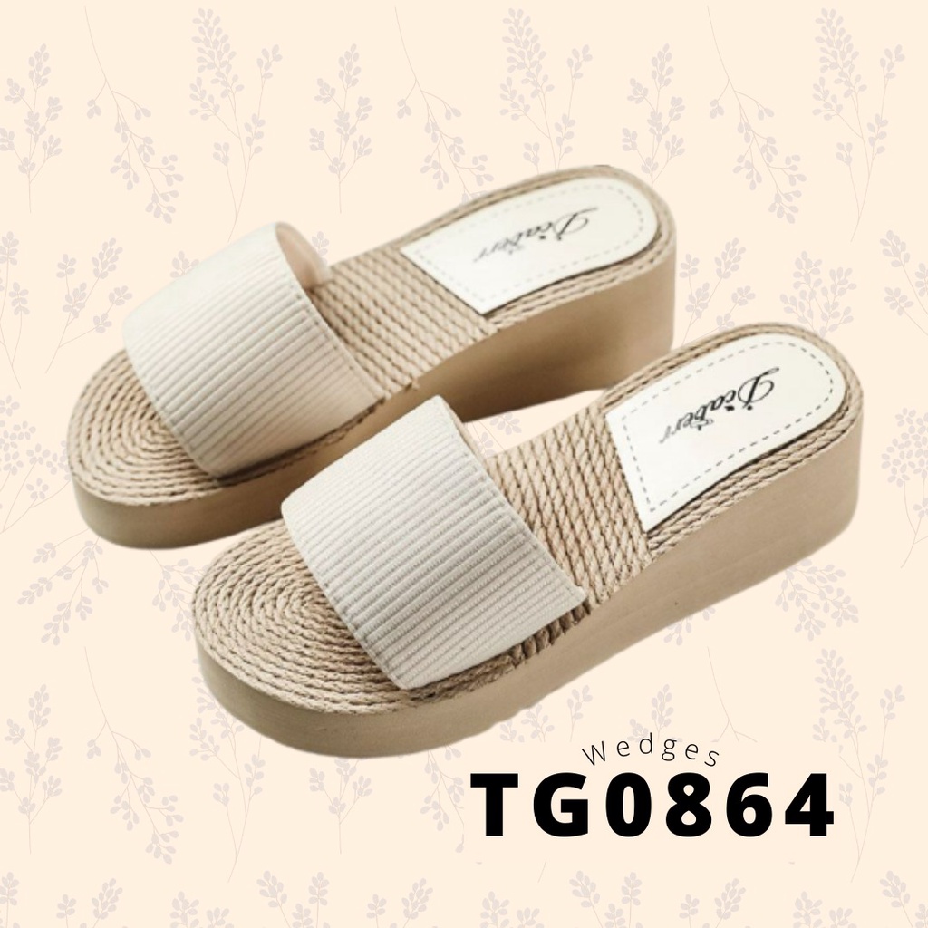 SHOEGALLERY TG0864 Sandal Slop wanita Import Fashion Wedges polos