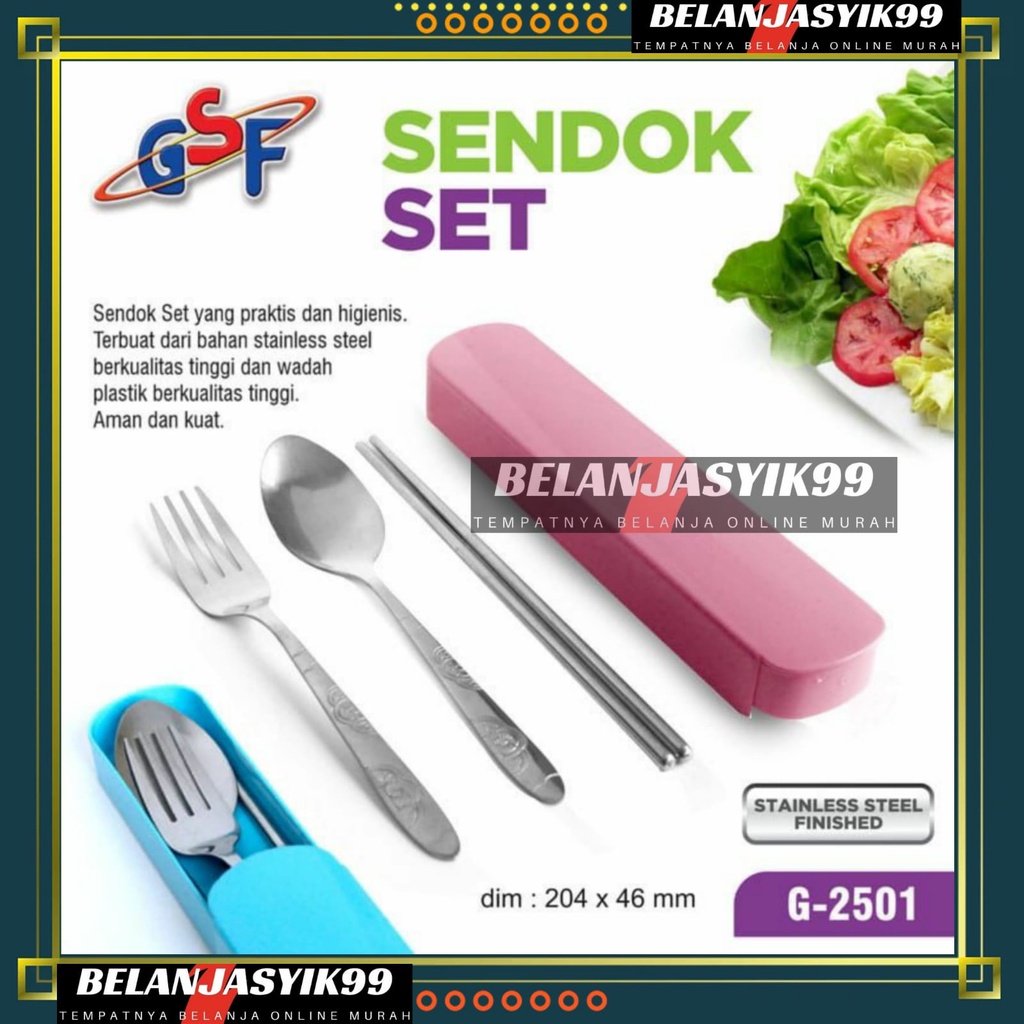SENDOK GARPU SUMPIT GSF G-2501 / ALAT MAKAN SET STAINLESS STEEL DI LENGKAPI KOTAK TEMPAT SENDOK GSF G 2501 / GSF 2501 / GSF G-2501