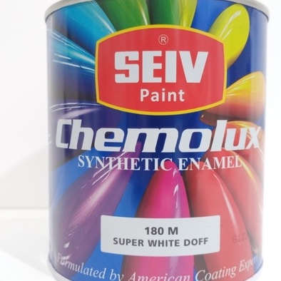 Seiv Chemolux Putih Cat Minyak Besi Kayu Super White Doff 180M 1 LITER