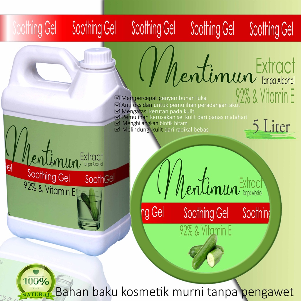 Gel kiloan ekstrak Aloe vera, bengkoang, mentimun, pepaya dan buah naga 92% berbentuk gel bahan baku untuk kosmetik sudah ada izin edar resmi by Oke sabun suplayer 2