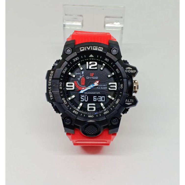 Jam Tangan Pria Divigo Strap Rubber Anti Air Original (Dikirim Dari Jakarta)