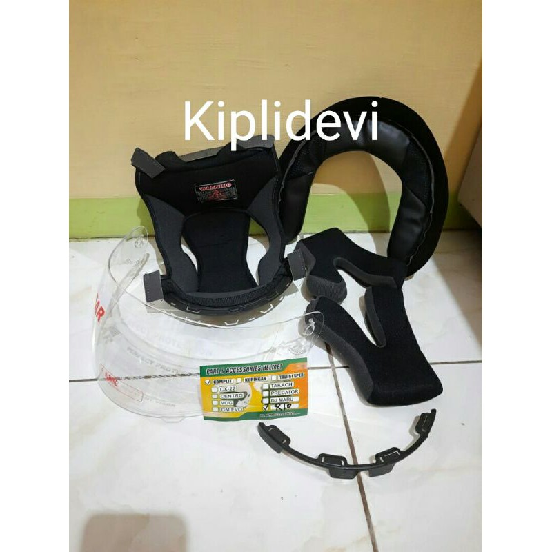 paket komplit busa helm kyt r 10 dan kaca visor bening