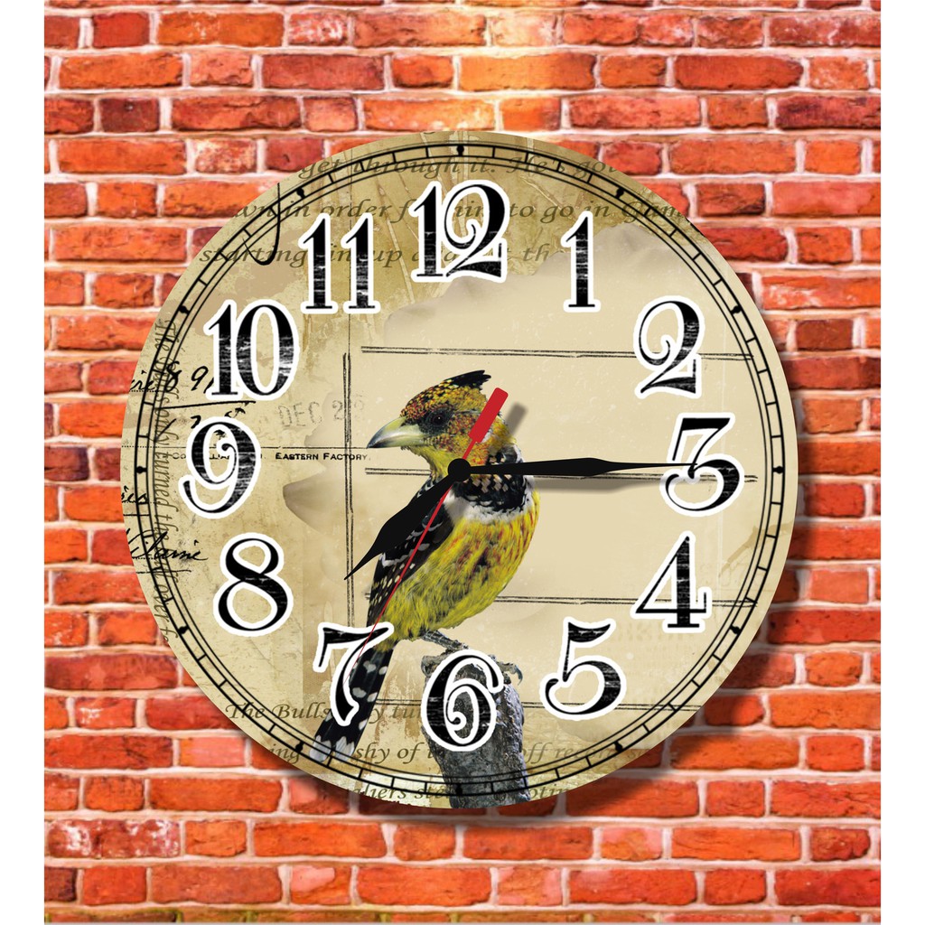 Jam Dinding Classic Yellow Bird