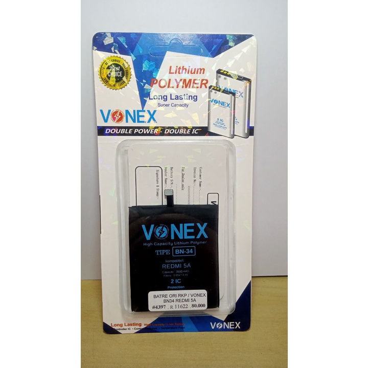BATRE BATRAI BATERAI VONEX BN34 5A