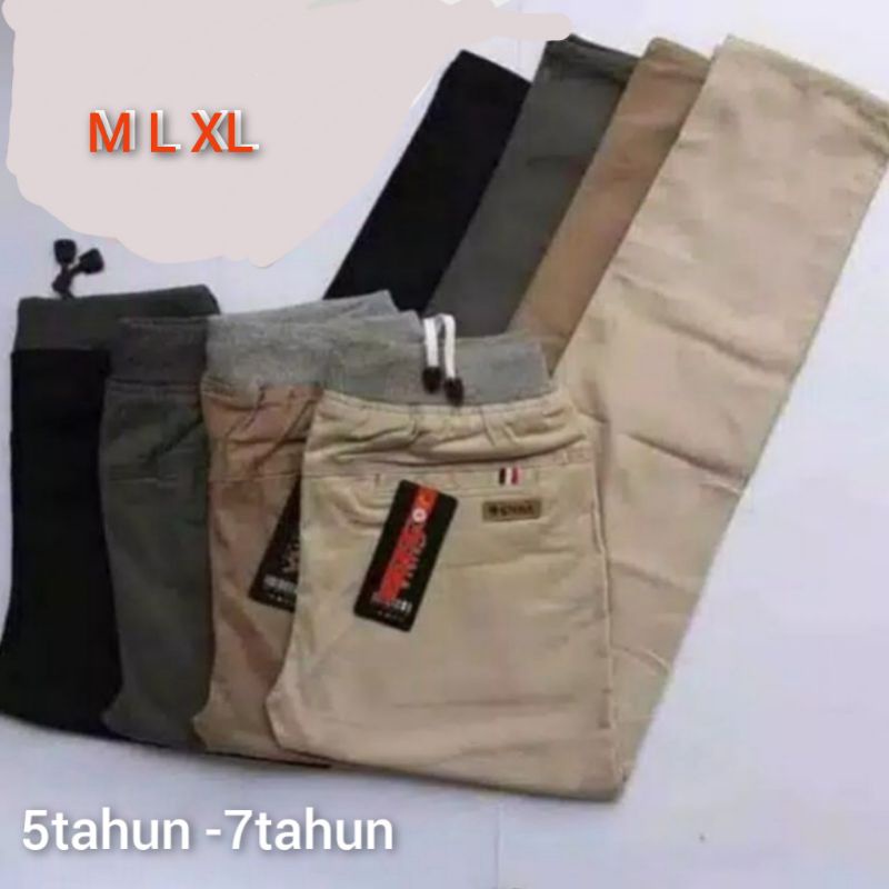 [ TERLARIS ]Celana Panjang Anak laki laki harian chinos murah umur  4 / 5 / 6  tahun bahan katun drill