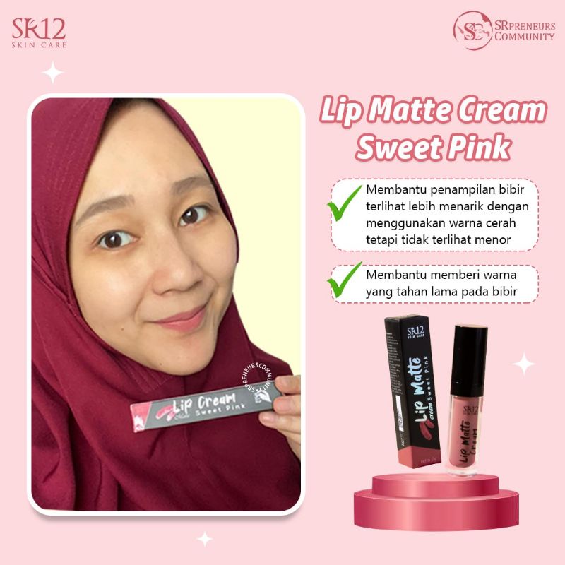 LIPCREAM SR12 - LIP MATTE ANTI AIR TIDAK KERING DI BIBIR