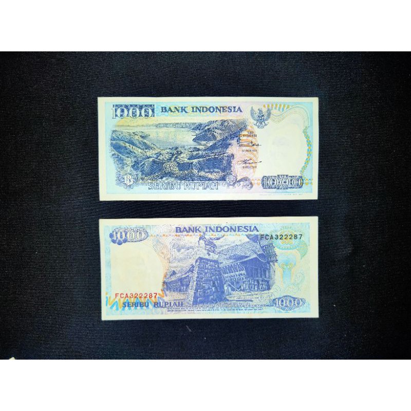 Uang kuno 1000 Rupiah lompat batu 1992 grade UNC