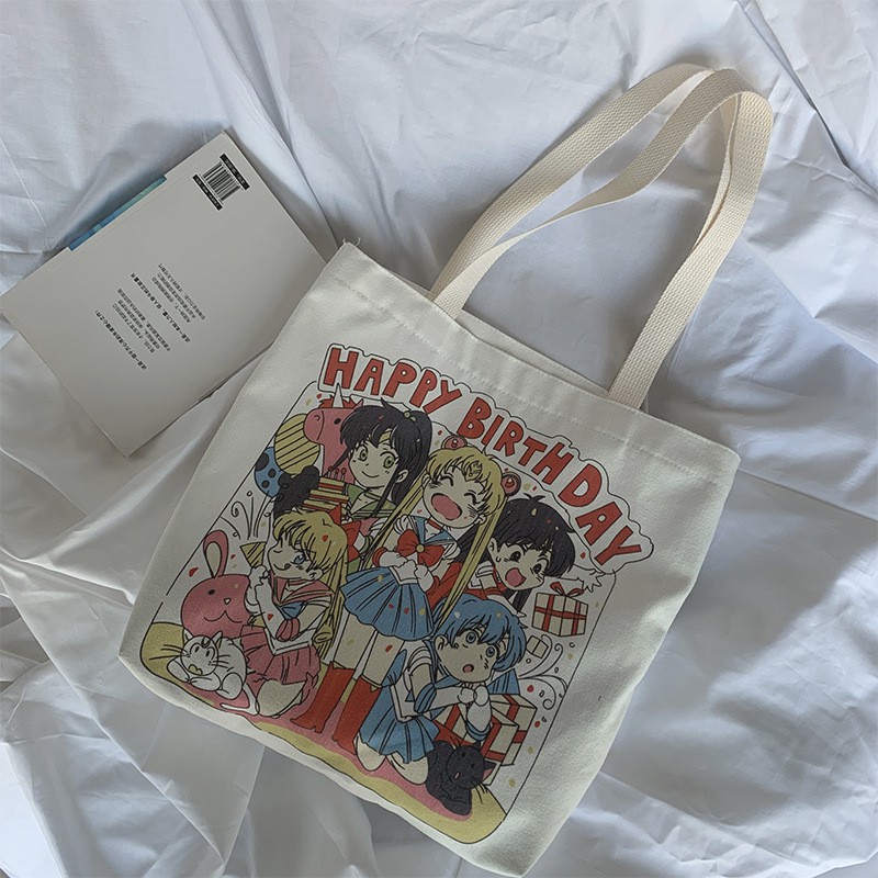 TC-86 tas kanvas canvas wanita import shoulder bag bahu korea jepang sailor moon sailormoon