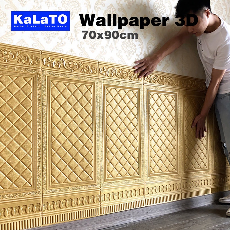 (KaLaTO) Wallpaper 3D FOAM / Wallpaper Dinding 3D Motif Foam Batik Bunga More High Quality / Wallfoam 3D-5