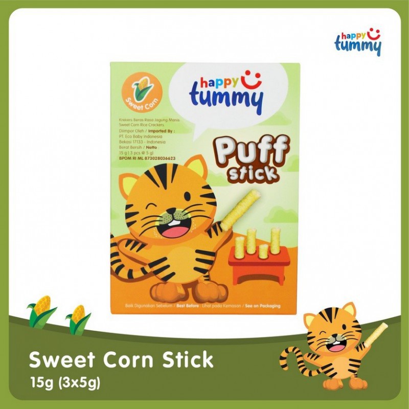 Happy Tummy Puff Stick Snack Bayi / Anak / Makanan Bayi 1-3 tahun - 15 gr (Tersedia Varian Rasa)