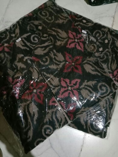 Gamis Batik Lawasan Songket Merah Cinta