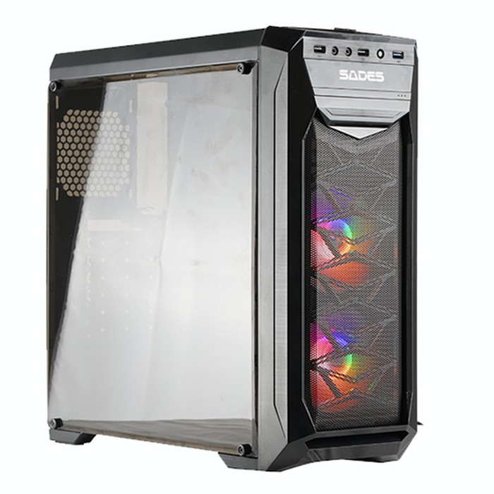 Case PC Gaming Sades Optimus Casing Komputer - Free 2 Pcs Fan Case RGB |  Shopee Indonesia