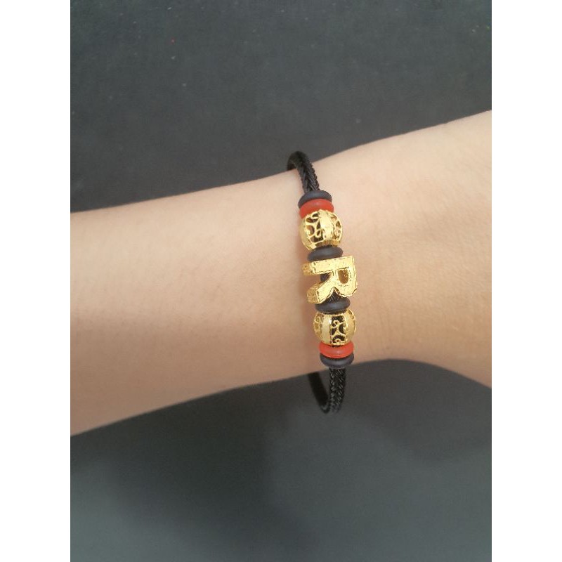 gelang tali huruf R gelang kekinian gelang hongkong