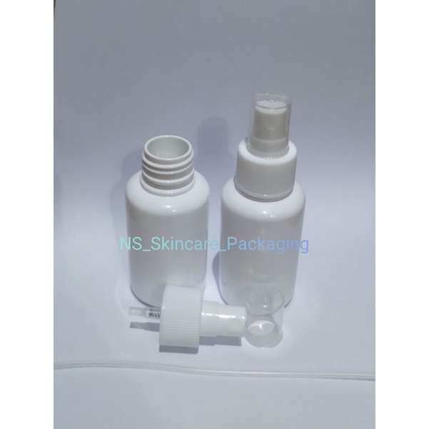 Botol spray 60ml / 70ml tubular putih / bening / hitam