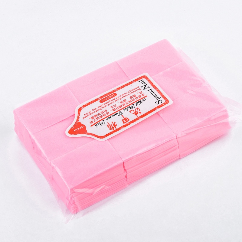 550Pcs Kapas Pembersih Kutek UV Gel Kapas Nail Art Tanpa Serat Menghapus Gel Polish Warna Pink