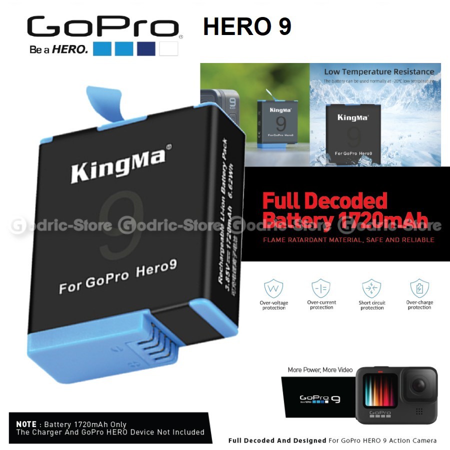 KingMa GoPro Hero 9 / 10 Black Battery Replacement Battery Baterai Cadangan