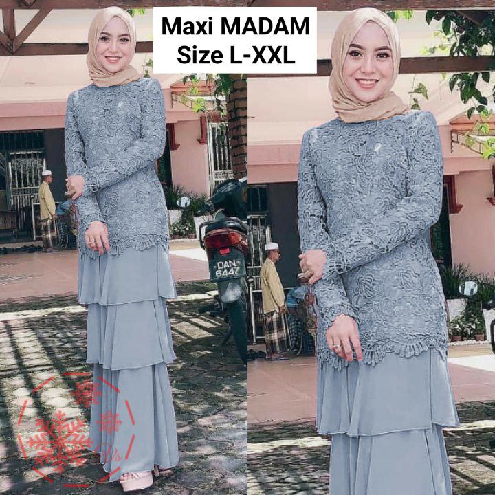 MX MADAM GAMIS BRUKAT FASHION WANITA / 3ukuran / pakaian muslim pesta terlaris terbaru