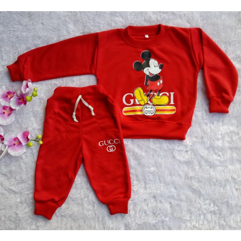 SETELAN JOGER MOTIF GUCCI/MICKEY MOUSE