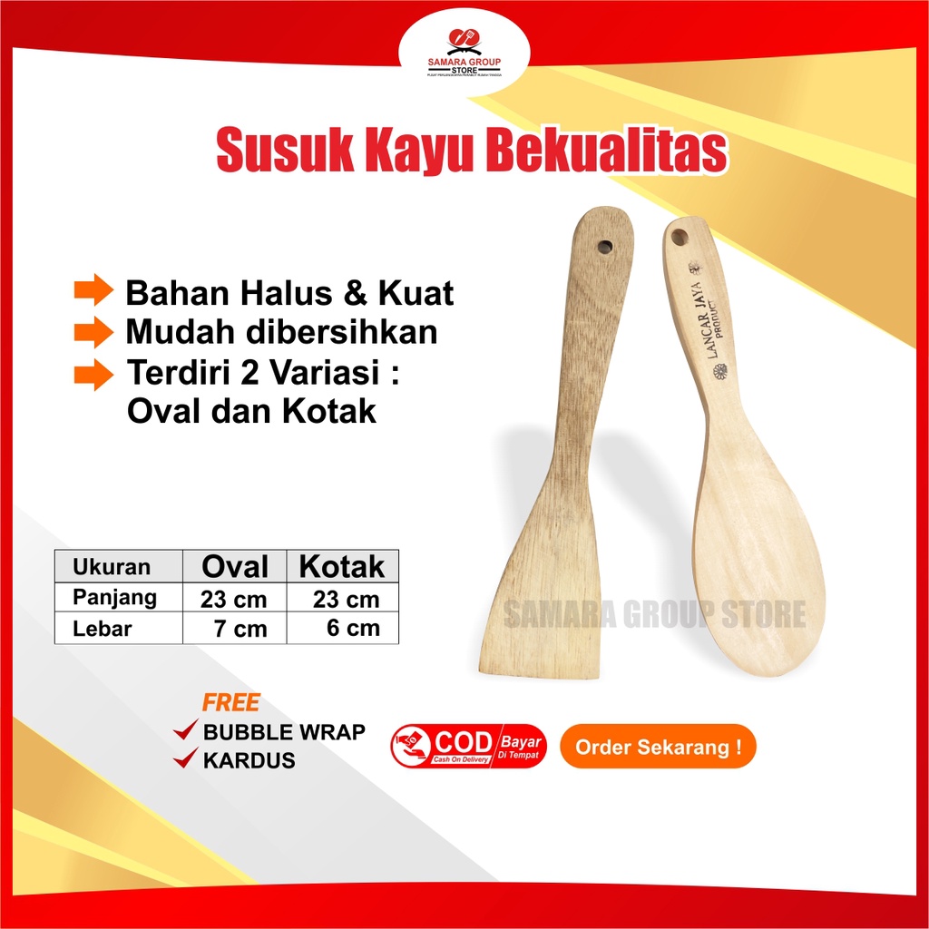 SPATULA KAYU - SUSUK KAYU - SUTIL KAYU - SPATULA TEFLON MINI
