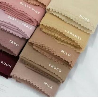 ☋ HIJAB SEGIEMPAT AZARA JAPAN VOAL LASERCUT KERUDUNG SEGIEMPAT POLOS - SALEM ❃