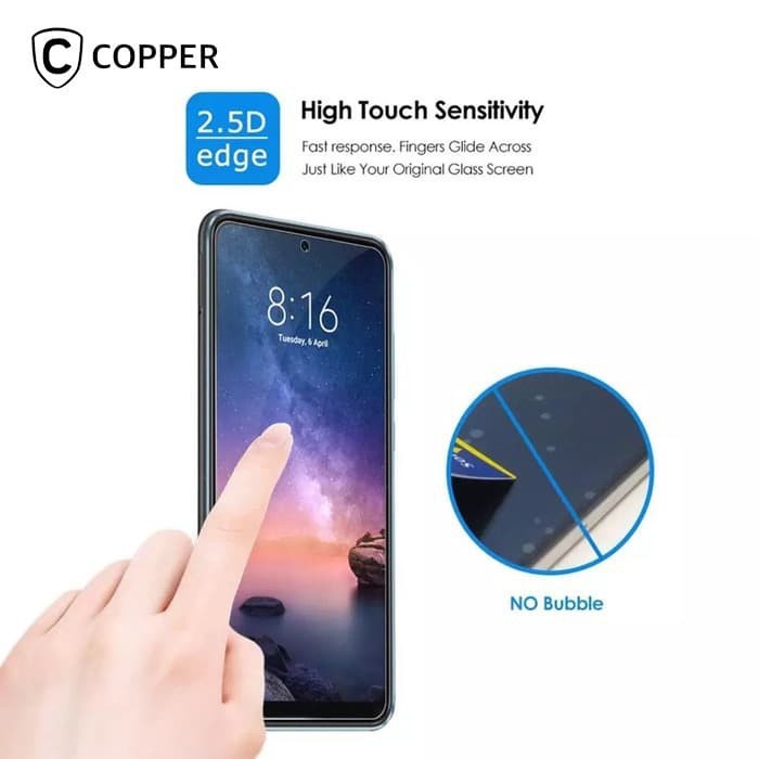 Universal 5,5&quot; - COPPER Tempered Glass Full Clear