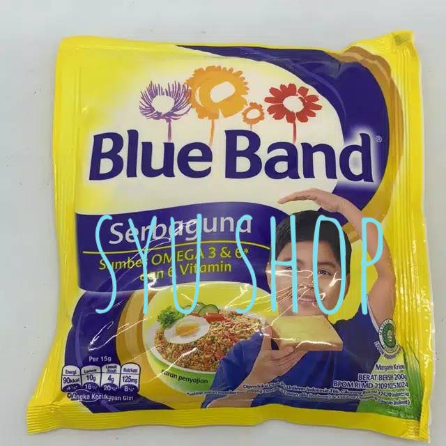 

Blue band blueband margarine margarin mentega 200 gr sachet