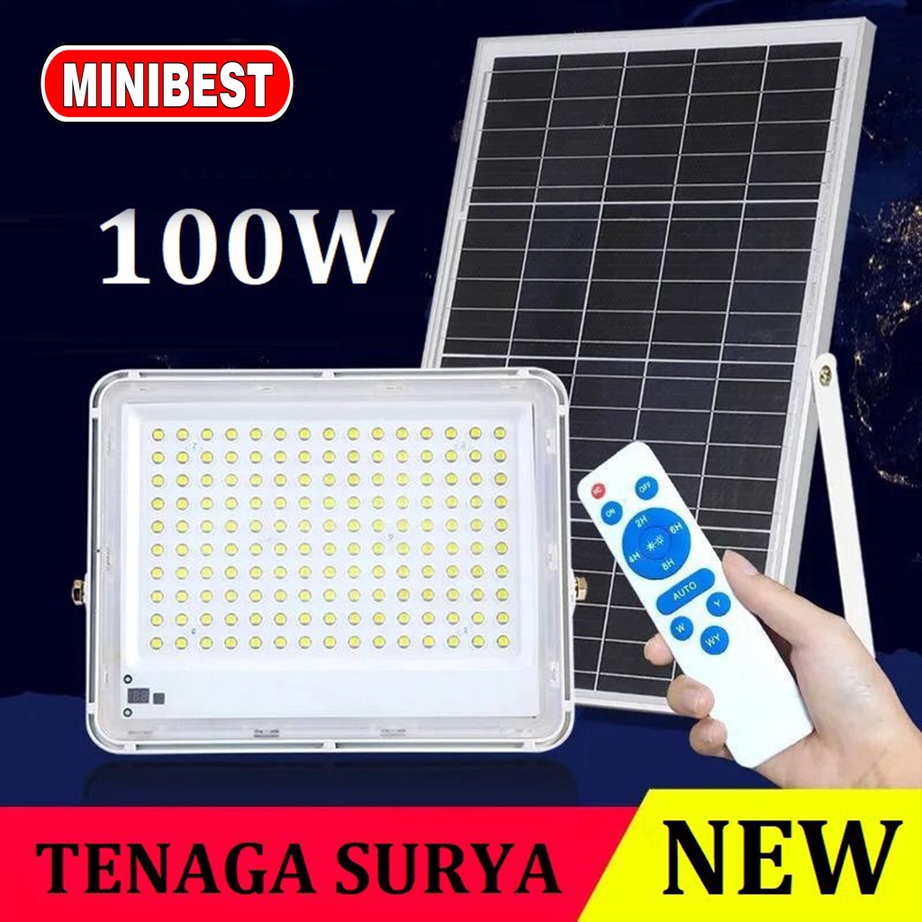 NEW LAMPU SOROT SOLAR CELL LED TENAGA SURYA - PANEL SURYA 100W SOLAR CELL